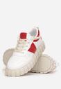 Biało-Czerwone Sneakersy na Grubej Podeszwie Dodavah