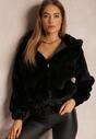 Czarna Kurtka Futerko Teddy Oversize Fofana