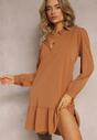 Rochie maro deschis în stil pătrat oversize Neki
