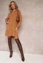 Rochie maro deschis în stil pătrat oversize Neki