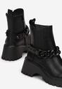 Czarne Botki Sztyblety z Łańcuchem Phinnie