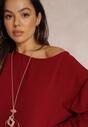 Bordowa Bluzka z Naszyjnikiem Netave