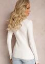 Golf Alb din Tricot Striat Delki