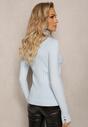 Golf Albastru Deschis din Tricot Reiat Delki