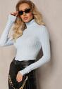 Golf Albastru Deschis din Tricot Reiat Delki