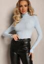 Golf Albastru Deschis din Tricot Reiat Delki