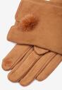 Brązowe Rękawiczki z Małym Pomponem Badlile