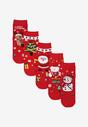 Czerwony 5-pack Skarpet z Motywami Świątecznymi Sophilde