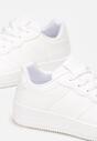 Białe Sneakersy Sznurowane na Grubej Podeszwie Taleith