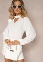 Bluză Albă cu Floare Ornamentală Tolna