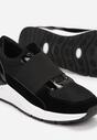 Czarne Metaliczne Sneakersy Wsuwane z Elastycznym Paskiem Zimada