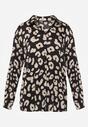 Czarna Koszula Zapinana w Cętki Cenin