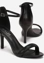Czarne Sandały z Biżuteryjnym Paskiem na Szpilce Ethis
