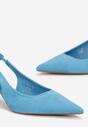 Niebieskie Sandały ze Szpiczastym Noskiem i Obcasie Kaczuszka Advew