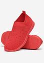 Czerwone Buty Sportowe z Elastyczną Cholewką Ozdobioną Cyrkoniami Dertis