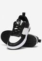 Biało-Czarne Sneakersy z Imitacji Skóry z Kolorowymi Wstawkami Cardatea