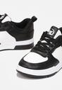Biało-Czarne Sneakersy z Imitacji Skóry z Kolorowymi Wstawkami Cardatea