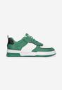 Zielone Sneakersy z Imitacji Skóry z Kolorowymi Wstawkami Cardatea