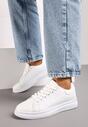 Sneakerși Albi Înnodați cu Talpă Plată și Inserție Modernă Zanelih