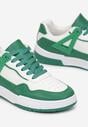 Biało-Zielone Sneakersy przed Kostkę Ozdobione Wstawkami Oinivo