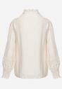 Jasnobeżowa Koszula ze Stójką i Koronką Phaeninca