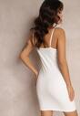 Rochie Albă Conică cu Bust Tip Corset Temilile