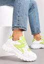 Biało-Zielone Wiązane Sneakersy z Amortyzującą Wkładką Elnell