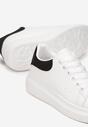 Biało-Czarne Sznurowane Sneakersy na Platformie Kierra