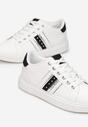 Biało-Czarne Sznurowane Buty Sportowe z Wstawkami Hasoi