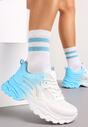 Biało-Niebieskie Sneakersy z Podwójnymi Sznurówkami Ombre Tecolo