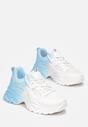 Biało-Niebieskie Sneakersy z Podwójnymi Sznurówkami Ombre Tecolo