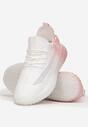Biało-Różowe Wsuwane Buty Sportowe na Płaskiej Podeszwie z Efektem Ombre Henriette