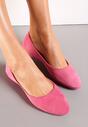 Balerini Fucsia Slip On din piele intoarsa ecologica Samanvi