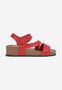Czerwone Sandały na Koturnie Zapinane na Rzep Siddhi
