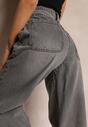 Szare Bawełniane Jeansy z Szerokimi Nogawkami Postrzępionymi na Krawędzi Maevis
