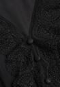 Rochie Neagră Mini cu Elastic în Talie și Inserții din Dantelă Kelia