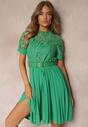 Zielona Sukienka z Paskiem Stelly