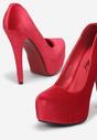 Czerwone Szpilki na Platformie z Migdałowym Noskiem Olytia