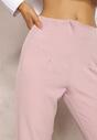 Różowe Spodnie z Prostymi Nogawkami i Imitacją Kieszeni Viarvi
