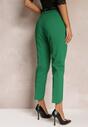 Zielone Garniturowe Spodnie z Dodatkowym Paskiem i Wsuwanymi Kieszeniami Cassanthea