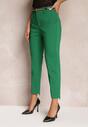 Zielone Garniturowe Spodnie z Dodatkowym Paskiem i Wsuwanymi Kieszeniami Cassanthea