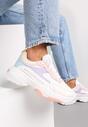 Sneakers Albi-Roz cu Talpă Groasă și Carâmb Înalt cu Perforatie Obethy