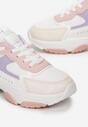 Sneakers Albi-Roz cu Talpă Groasă și Carâmb Înalt cu Perforatie Obethy