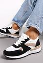 Biało-Czarne Sneakersy na Grubej Podeszwie Pheona