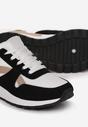 Biało-Czarne Sneakersy na Grubej Podeszwie Pheona