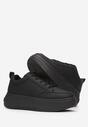 Sneakers Negri cu Platformă și Șiret Kior