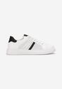Biało-Czarne Sneakersy Sznurowane z Brokatem Celiyah