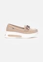 Mocasini bej cu cristale colorate și platformă înaltă Hymon