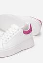 Biało-Fuksjowe Sneakersy z Kolorowym Zapiętkiem na Platformie Sirendia