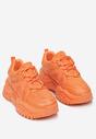 Pomarańczowe Sneakersy Sznurowane na Grubej Podeszwie Releta